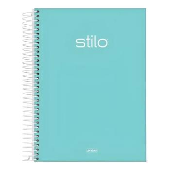 CADERNO ESPIRAL UNIV CD 10X1 160FLS - STILO VERDE PASTEL