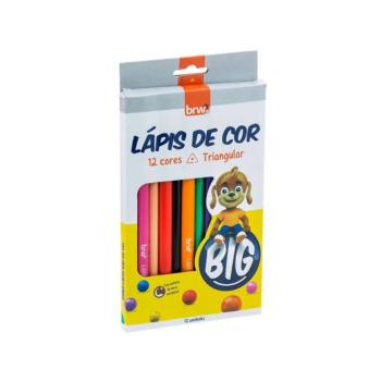 BIG LÁPIS DE RESINA PLÁSTICA TRIANGULAR 12 CORES - BRW