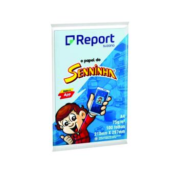 Papel Sulfite Senninha Azul A4 75g 100fhs - Report