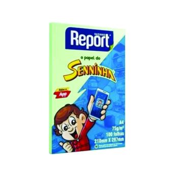 Papel Sulfite Senninha Verde A4 75g 100fhs - Report
