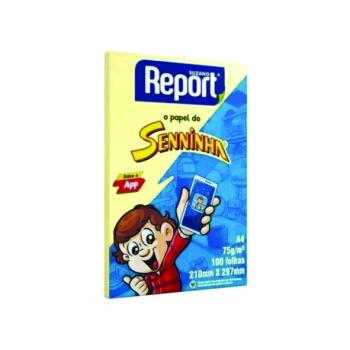 Papel Sulfite Senninha Amarelo A4 75g 100fhs - Report