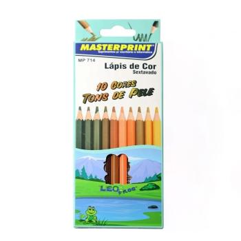 LÁPIS DE COR DE RESINA TOS DE PELE 10 CORES - MASTERPRINT