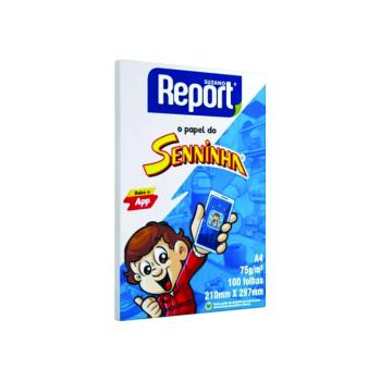 Papel Sulfite Senninha Branco A4 75g 100fhs - Report
