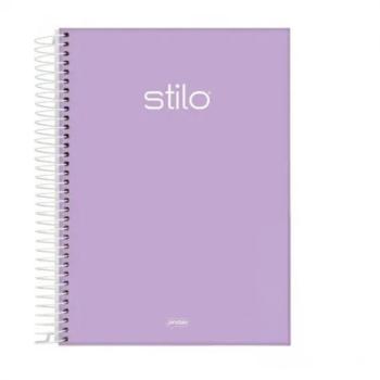 CADERNO ESPIRAL UNIV CD 10X1 160FLS - STILO LILAS PASTEL