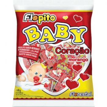 PACOTE PIRULITU BABY CORAÇÃO MORANGO 200G