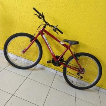 BICICLETA AÇO ARO 24 FEMININA COM MARCHA CEREJA