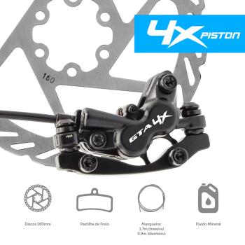 FREIO DISCO HIDRAULICO GTA 4X PISTON D+T C/ ROTORBOX