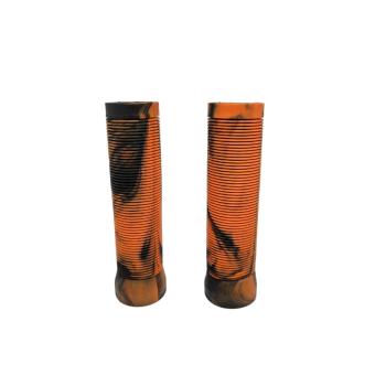 MANOPLA ELLEVEN SILICONADA 130MM PRETO E LARANJA