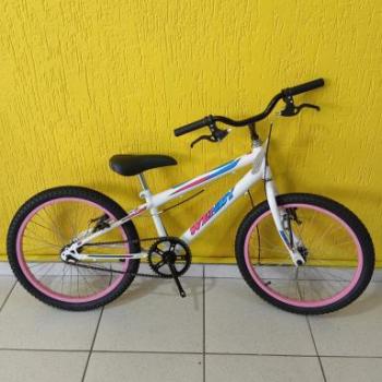 BICICLETA AÇO ARO 24 CROSS REBAIXADA BRANCO