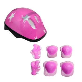 CAPACETE INFANTIL ELEVEN BASIC TAM. ÚNICO ROSA + JOELHEIRA E COTOVELEIRA