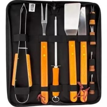 kit Para Churrasco 10 Peças Com Bolsa Advantage