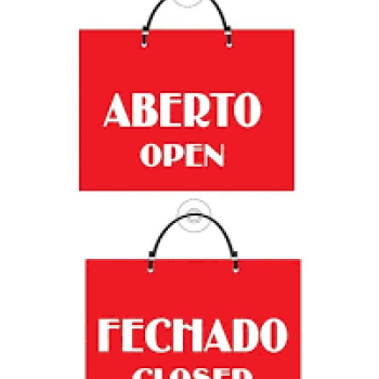 ABERTO/FECHADO - VERMELHA - DFCCV - D.FACE C/CORDAO E VENT - PL EM PS - 20 X 15CM 1UN