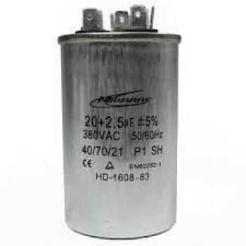 CAPACITOR DUPLO 20+2,5MFD 440V TERM DUGOLD METAL