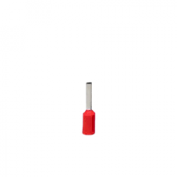 TERMINAL, COBRE ESTANHADO, ILHOS SIMPLES TUBULAR 1,0MM2 12A, COR VERMELHO, (PCTE 100UN)
