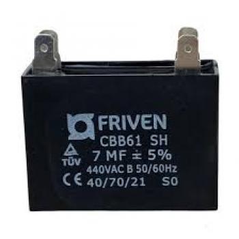 CAPACITOR 7UF 440V CBB61 - PRETO QUADRADO FRIVEN