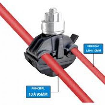 CONECTOR DE DERIVACAO PERFURANTE, PLASTICO PA,1KV, LINHA 16-95MM, DERIVACAO 4,0-50MM, COR PRETO