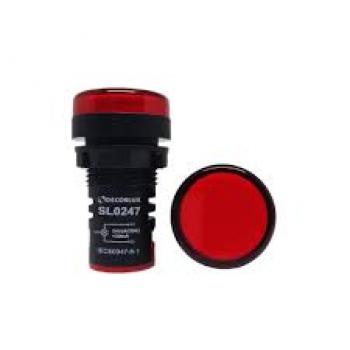SINALEIRO LED 22MM, 12VAC/VCC, COR VERMELHO, (CX 1UN)