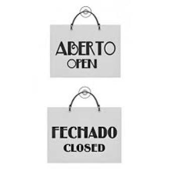 ABERTO/FECHADO - PRATA - DFCCV - D FACE C/CORD. E VENT - PL EM PS 20 X 15CM 1UN