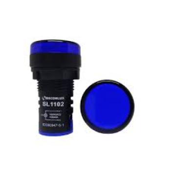 SINALEIRO LED 22MM, 12VAC/VCC, COR AZUL, (CX 1UN)