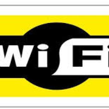 PLACA WI FI - PQ - AMARELA - PL EM PS - 20 X 7CM - 1UN