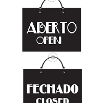 ABERTO/FECHADO - PRETA - DFCCV - D FACE C/CORD. E VENT - PL EM PS 20 X 15CM 1UN