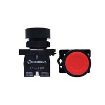 BOTAO BOTOEIRA DE COMANDO, TIPO IMPULSO, PLASTICO, AC-15 220V 5A, 1NF, 22MM,COR VERMELHO, (1UN)