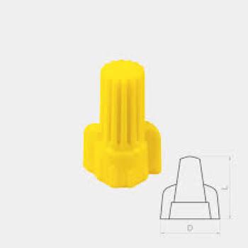 CONECTOR DE TORCAO, NYLON, C/ BORDA, 2X6,0MM2, COR AMARELO, (PCTE 50UN)