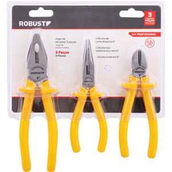JOGO ALICATE C/3PCS UNIV/CORTE/BICO ROBUST