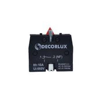 BLOCO DE CONTATO, PARA BOTOES E SELETORES DE COMANDO, PLASTICO, 220VAC 5A, 1NF, COR VERMELHO, (1UN)