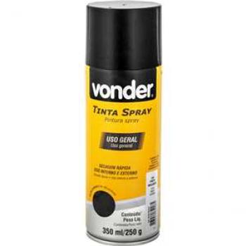 TINTA SPRAY PRETO BRILHANTE 350ML VONDER