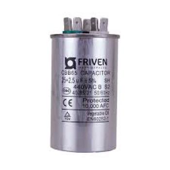 CAPACITOR - 25 UF 440V C/ TERMINAL ( ALUMINIO ) SGN