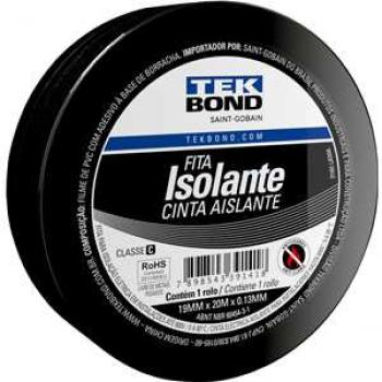 FITA ISOLANTE 19MMX20M PRETA USO GERAL TEKBO