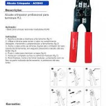 ALICATE CRIMPADOR, EM ACO, TERMINAL RJ, COR VERMELHO, (BL 1UN)