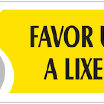 PLACA FAVOR USAR A LIXEIRA - PQ - AMARELA - PL EM PS - 20 X 7CM - 1UN