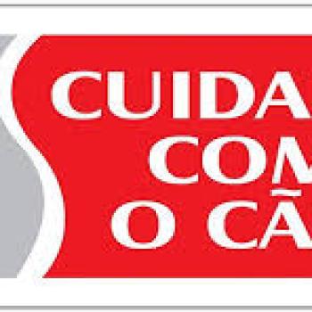 PLACA CUIDADO COM CAO - PQ - VERMELHA - PL EM PS - 20 X 7CM - 1UN