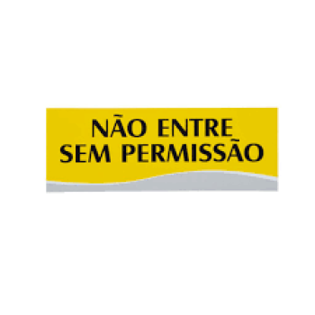 PLACA NAO ENTRE SEM PERMISSAO -PQ - AMARELA - PL EM PS - 20 X 7CM - 1UN