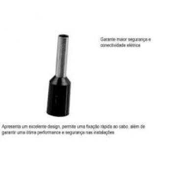 TERMINAL, COBRE ESTANHADO, ILHOS SIMPLES TUBULAR 1,5MM2 15A, COR PRETO, (PCTE 100UN)