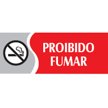 PLACA PROIBIDO FUMAR - PQ - VERMELHA - PL EM PS - 20 X 7CM - 1UN