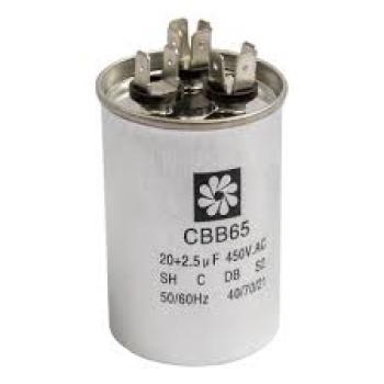 CAPACITOR - 25+2,5 440, 450V C/ TERMINAL SGN CBB65