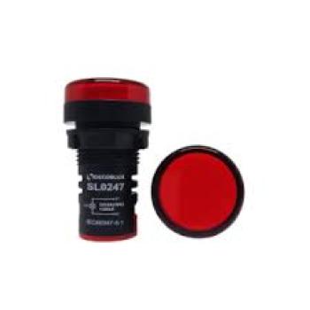 SINALEIRO LED 22MM, 220VAC, COR VERMELHO, (CX 1UN)