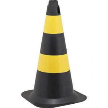 CONE 50CM PRETO/AMARELO  POLIET VONDER
