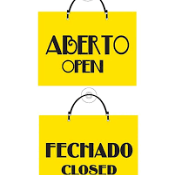 ABERTO/FECHADO - AMARELA - DFCCV - D FACE C/CORD. E VENT - PL EM PS 20 X 15CM 1UN
