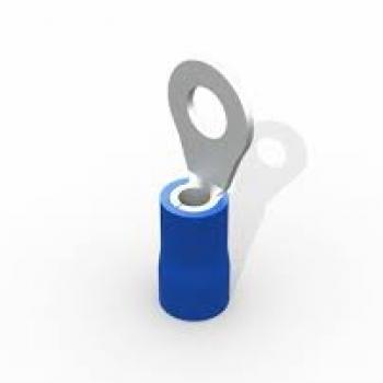 TERMINAL, COBRE ESTANHADO, ANEL M4, PRE-ISOL. NYLON, 1,5-2,5MM2 27A, COR AZUL, (BL 10UN)