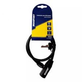 CADEADO TRAVA BRASFORT P/BICICLET C/CHAV 8MMX60CM