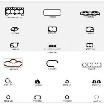 JOGO DE JUNTAS PARA MOTOR FORD DEL REY BELINA ESCORT PAMPA GOL 1993 EM DIANTE MOTOR CHT 1.6 - JUNTA PARA CABEÇOTE FIBRA (PAK) SIMILAR: 79544FLEX SIMILAR: 300795 SIMILAR: 131213PK