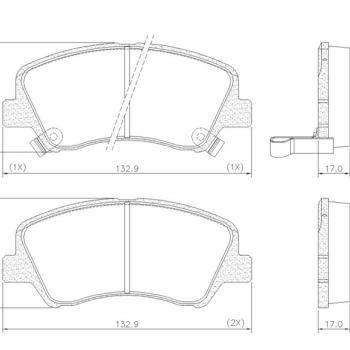 PASTILHA FREIO DIANTEIRA HYUNDAI HB20 1.0 TURBO FLEX 09/2019 HB20 1.6 SIMILAR: SYL7264 SIMILAR: PD2223