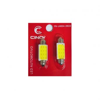 LAMPADA TORPEDO LED 36MM 12V 1,8W (18W) SV8,5-8 BR 6 LED CODIGO: AP1090