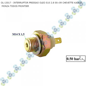 INTERRUPTOR PRESSAO OLEO GM S10 2.8 00>09 CHEVETTE KADETT MONZA TODOS FRONTIER SIMILAR: MARF7185 SIMILAR: RHO3399 SIMILAR: 4044 SIMLIAR: 4099 SIMILAR: MARF7189 SIMILAR: RHO3344