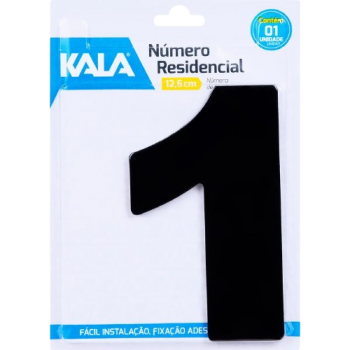 NUMERO RESIDENCIAL N1 PRETO 12,5CM KALA