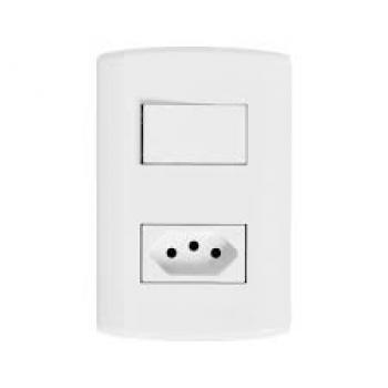 1.INTERRUPTOR 1.TOMADA 10A 2P+T PLUZI MODULAR PLUZIE.